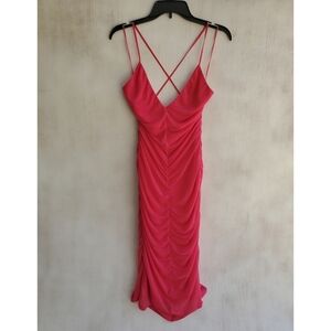 NEW Finders Keepers Pink Ruched Midi Dress